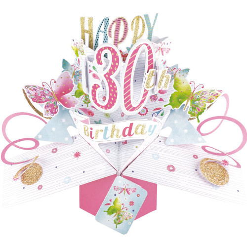 3D Pop Up Card by Second Nature - Happy 30th Birthday