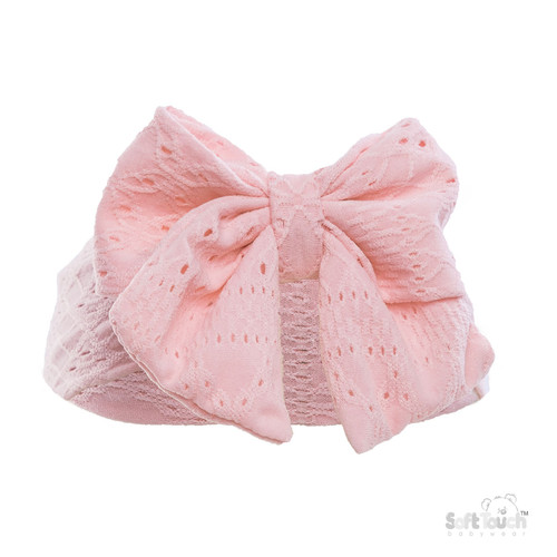 Pink Large Bow Cable Headband
