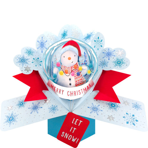3D Pop Up Card by Second Nature - Snowman Snow Globe
