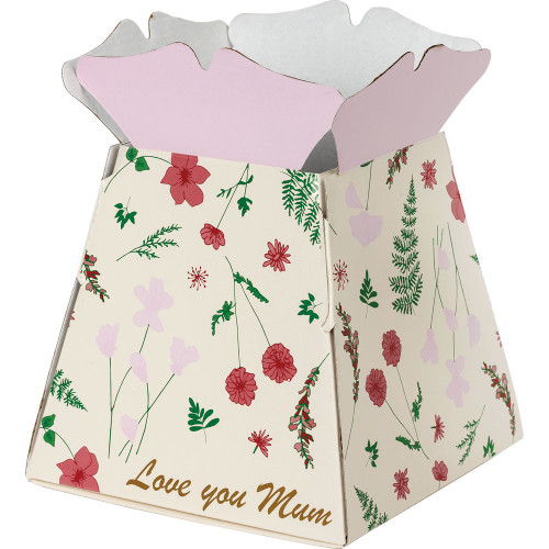 Love You Mum Flowers Living Vase (Pack of 30)