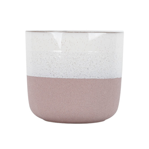 Hortus Pink & White Bordeaux Stoneware Pot (22.5cm H x 24.5cm Dia)