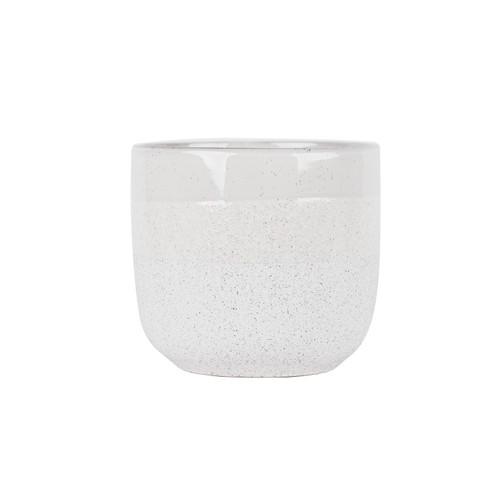 Hortus White Bordeaux Stoneware Pot (20cm H x 22cm Dia)