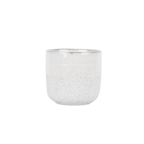 Hortus White Bordeaux Stoneware Pot  (16cm H x 17cm Dia)