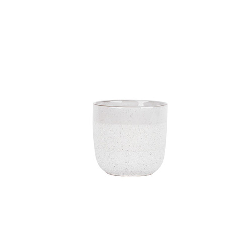 Hortus White Bordeaux Stoneware Pot (12cm H x 13cm Dia)