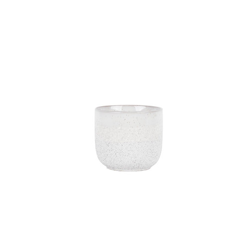 Hortus White Bordeaux Stoneware Pot (11cm H x 12.5cm Dia)