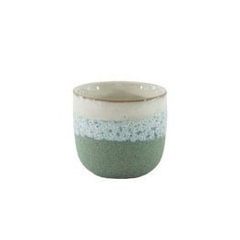 Hortus Green & White Bordeaux Stoneware Pot (6.5cm H x 7cm Dia)