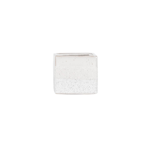Hortus White Bordeaux Stoneware Cube (9.5cm H x 10.5cm W)