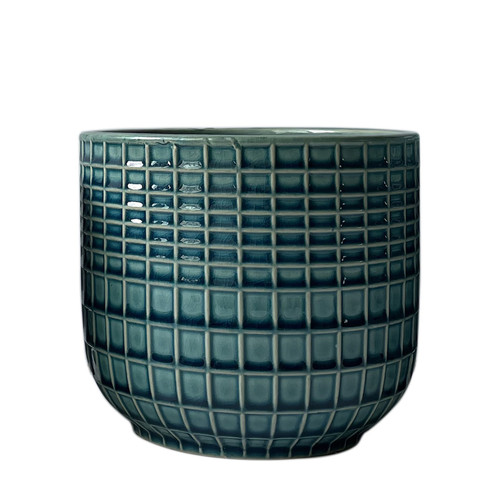 Hortus Blue/Green Braga Pot (15cm H x 17cm Dia)