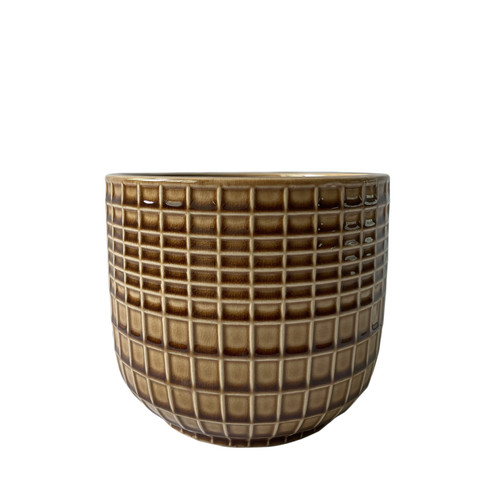 Hortus Brown Braga Pot (11.5cm H x 11.5cm Dia)