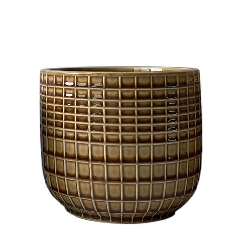 Hortus Brown Braga Pot (15cm H x 17cm Dia)