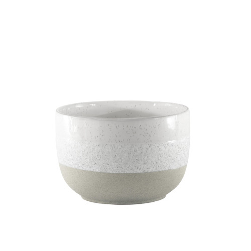 Hortus Grey & White Bordeaux Stoneware Pot (14cm H x 21cm Dia)