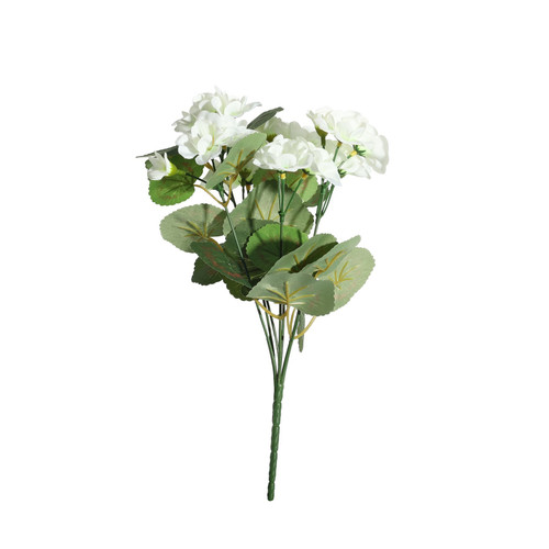 Essentials Cream Geranium Bush - 7 Stems (30cm)