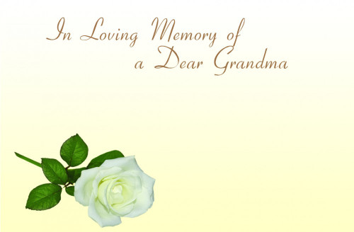 In Loving Memory Dear Grandma Card (x50)
