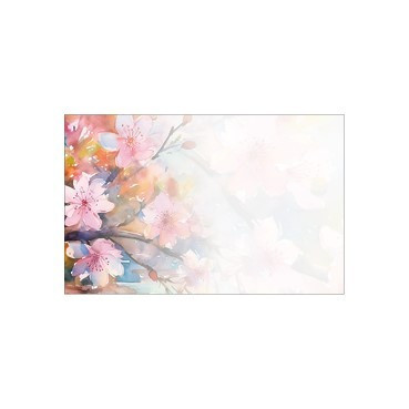 Pack of 25 Small Painted Pink Blossom Cards 