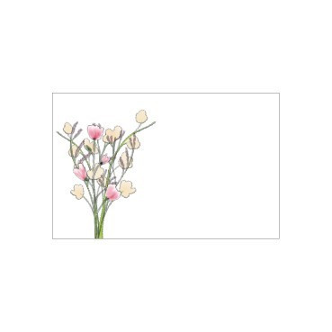 Pack of 25 Small Cream and Pink Flower Bunch Illustration Cards