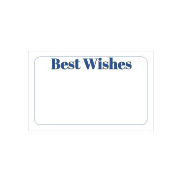 Pack of 25 Small Best Wishes Blue Frame Card