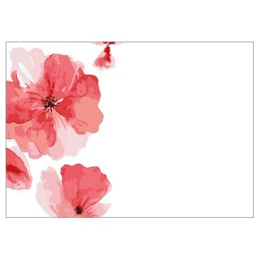Pack of 6 Large Watercolour Pink Flower Petals Card