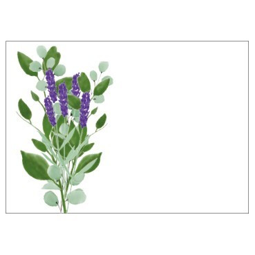 Pack of 6 Large Watercolour Lavender Bunch Cards