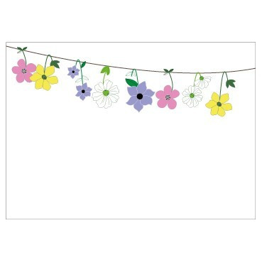 Pack of 6 Large Hanging Flowers Illustration Cards