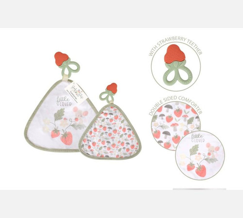 Hugs & Kisses Strawberry Teether Comforter