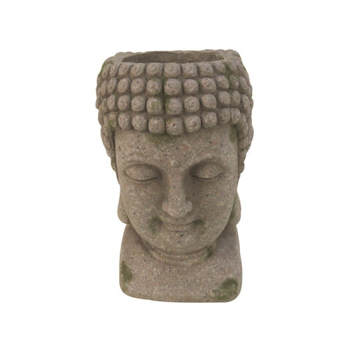 Buddha Head Stoneware Pot (21cm H)