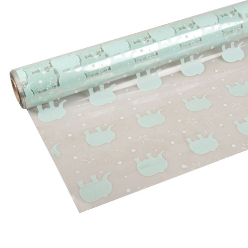 Blue Cellophane Print with Baby Elephant (100mx80cm)