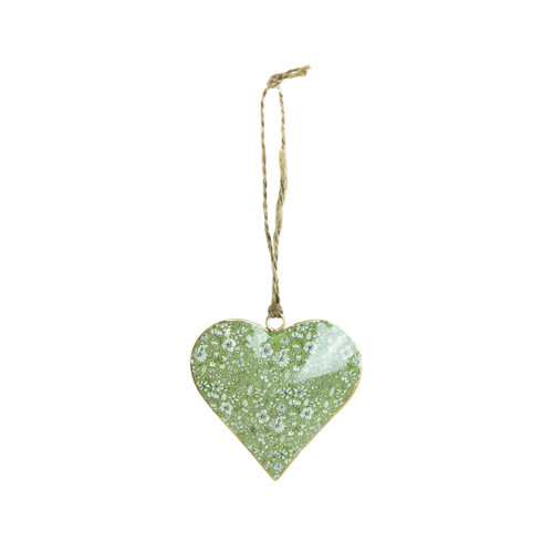 Green Flower Heart Pendant