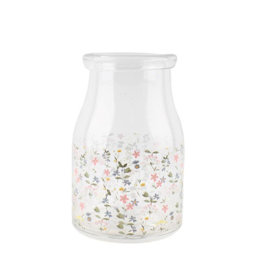 Whispering Petals Patterned Glass Vase