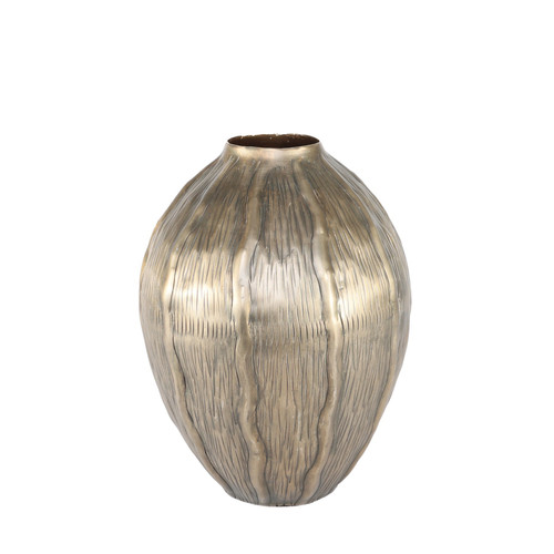 Antique Gold Eros Seed Metal Vase (29.5cm H)