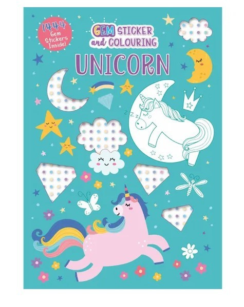 Unicorn Gem Colouring Book 