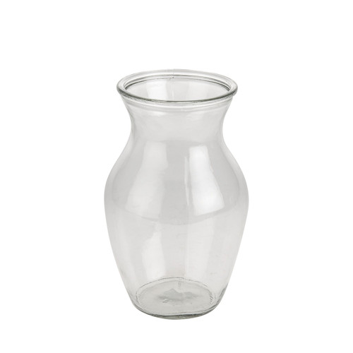 Clear Glass Olpe Vase (20cm x 12.5cm)