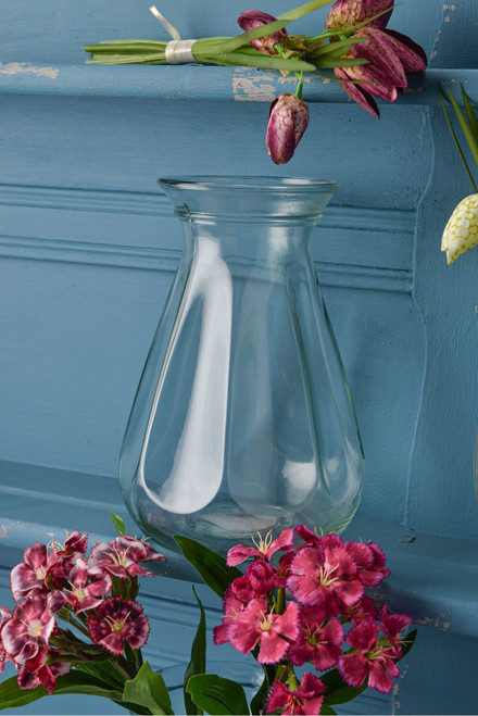 Clear Glass Olpe Vase (19.5cm x 13.5cm)