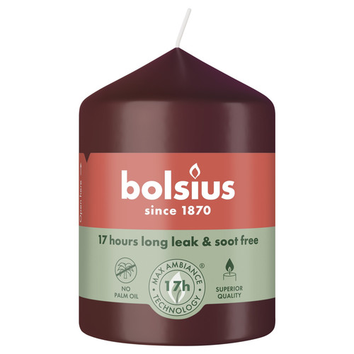 Bolsius Velvet Red Essentials Pillar Candle (80mm)