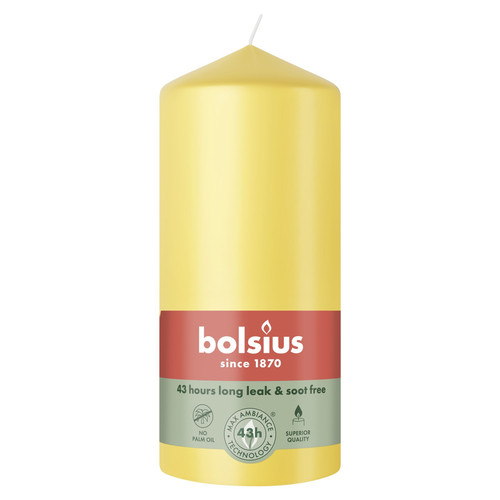 Bolsius Sunny Yellow Essentials Pillar Candle (130mm)