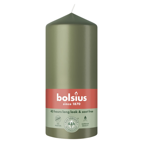Bolsius Fresh Olive Essentials Pillar Candle (130mm)