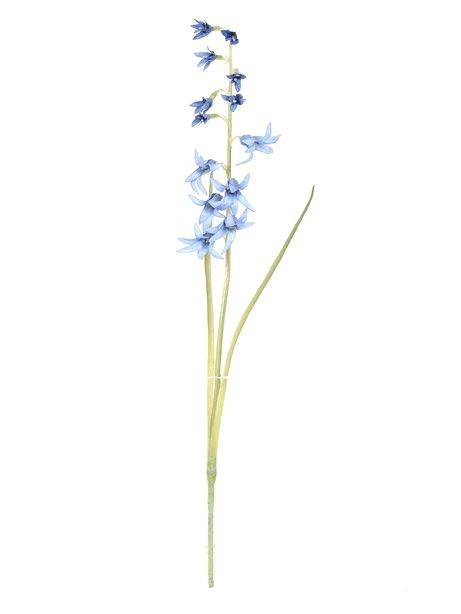 Blue Artificial Silk Flower Stem (38cm)