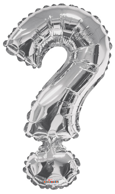 Symbol Balloon - ? - Silver (34 Inch)