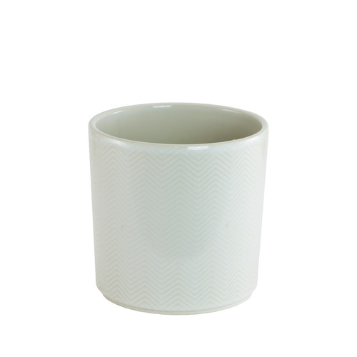 Cream Zig Zag Ceramic Pot (13cm H)