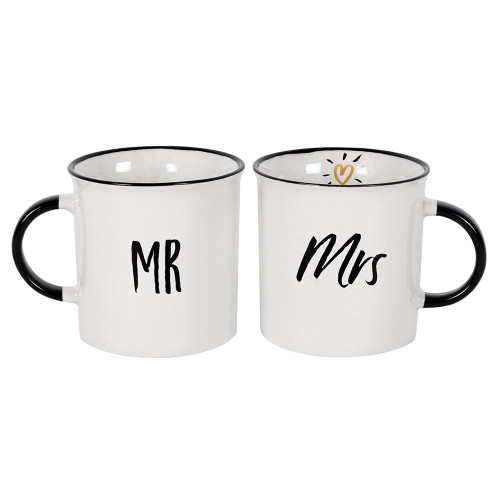 White Mr & Mrs Mug Set