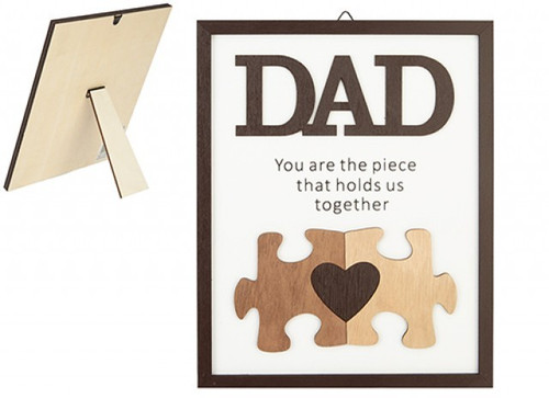 Natural Best Dad Ever Jigsaw Frame