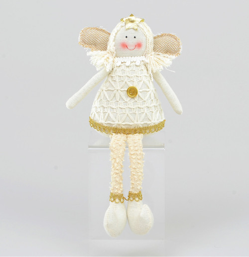 Neutral Fabric Sitting Angel (32cm)