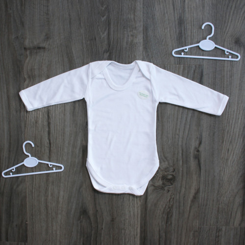 White 100% Organic Cotton Unbranded Long Sleeve Bodysuit (0-3 Months)