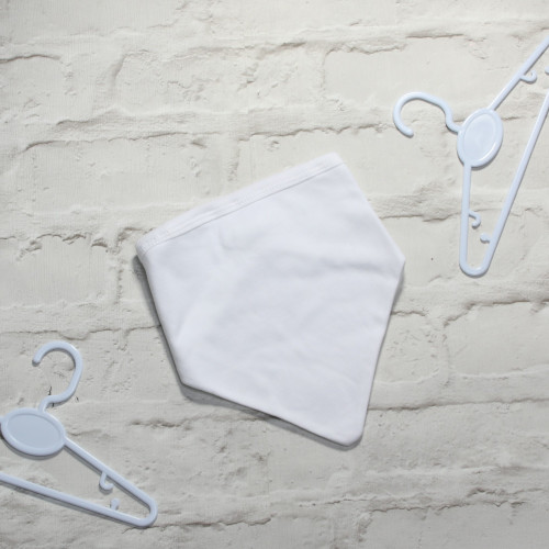 Double layer cotton jersey blank bandana bib -white