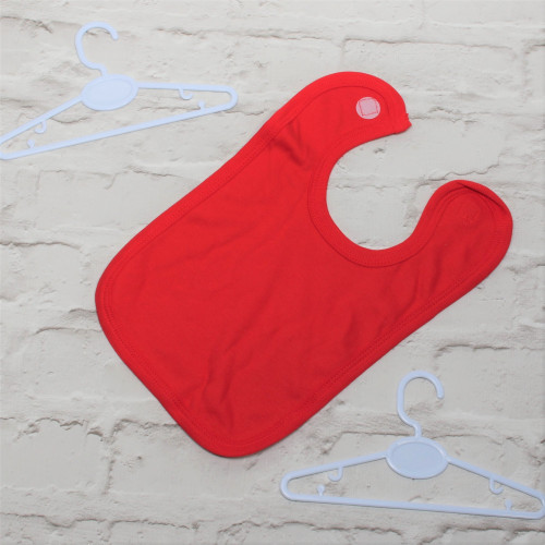 Baby Blank Plain Red unbranded 100% cotton velcro bib