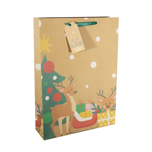 Reindeer Kraft Gift Bag (Extra Large)
