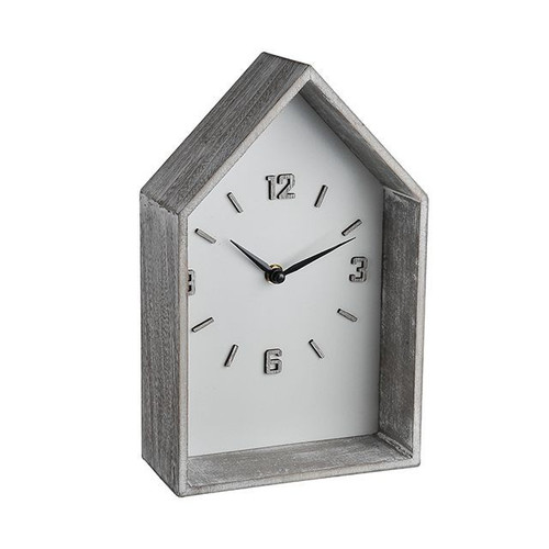Grey Baby Bear Clock Wooden (28cm)