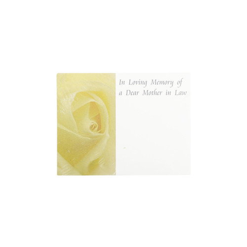 Mother in Law In Loving Memory Florist Card (Pack of 50)