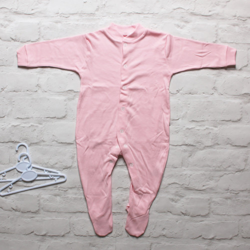 Personalisable Pink Unbranded Sleepsuit with Chest Poppers (3-6 Months)