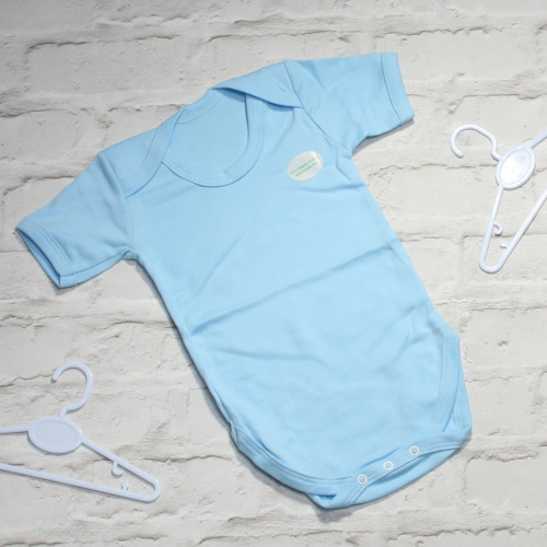Blue 100% Organic Cotton Unbranded Short Sleeve Bodysuit (0-3 Months)