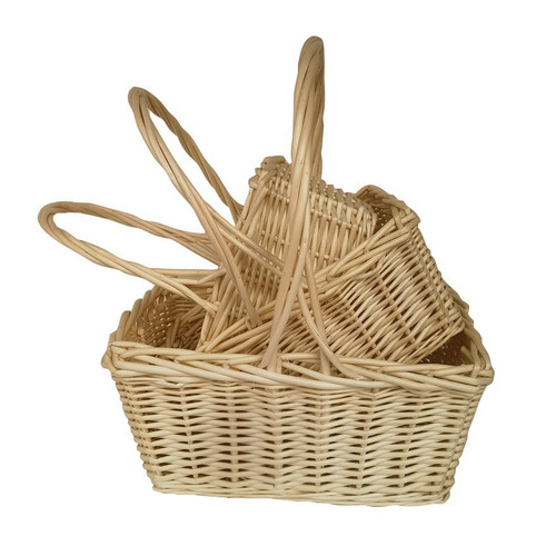Bleached Wood Rectangle Baskets (Set of 3)